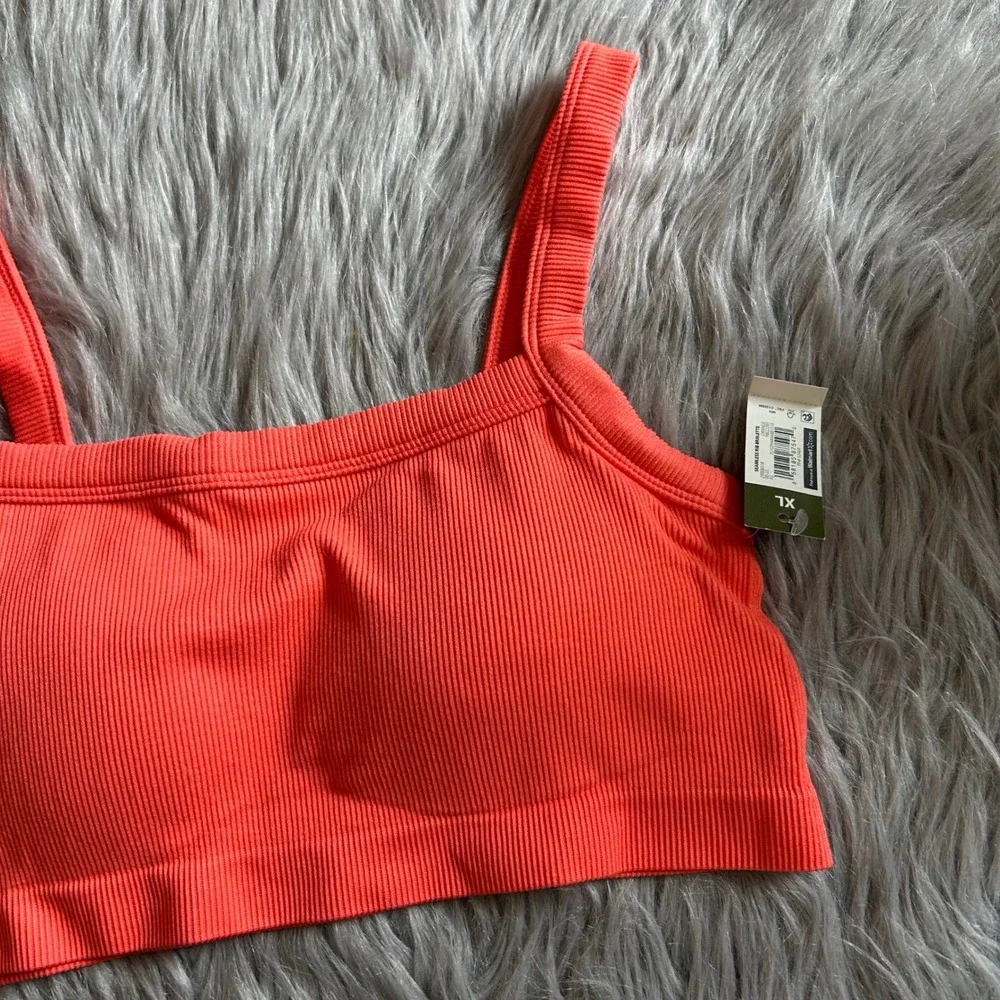 No Boundaries Seamless Bralette Womens‎ Size XL Coral Ribbed Bra Wireless